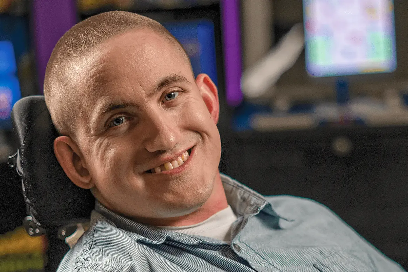 A man in a wheelchair